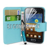 Kožený obal Samsung Galaxy Ace 2 – Wallet – svetlo-modrá