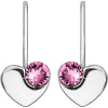 Evolution Group Stříbrné srdíčkové náušnice s krystaly Swarovski 31299.3 Rose