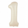 Balón číslo 1 PartyPal krémový, 101 cm (40 palcov), 1 ks