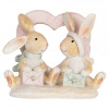 Clayre & Eef Zimné dekorácie zamilovaní zajačikovia s listami - 11*6*9 cm - Clayre & Eef