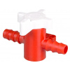 Dvojcestný uzatvárací ventil z PP/PE, červeno-biely, pre hadice s Ø 7-9 mm (BJ = 5 ks)