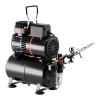 Vevor Sada airbrush s kompresorom a nádržou 1/6 hp, 1 dvojč., hadica, farby JCBTZ2G1OGYQ9WE7O001V2
