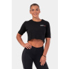 Dámsky crop top Minimalist logo 600 - Čierny - NEBBIA Veľkosť: M
