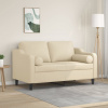 2místná pohovka s polštáři krémová 120 cm textil Krémová 3200839