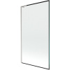 Mexen Next L paraván na vaňu 1-krídlový 100 x 150 cm, čierny rám, brúsený nikel - 895-100-000-03-70-97