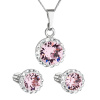 Sada šperkov s kryštálmi Swarovski náušnice, retiazka a prívesok ružové okrúhle 39352.3 light rose