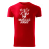 DRAGOWA fitness tričko muscle army team, červená 180g/m2 - S