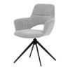Autronic DCH-D1320 GREY2 Stolička jedálenská, šedá látka, 360 ° vratný mechanizmus, čierny kov