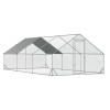 PAWHUT Kovový kurník XXL so strechou pre 12-18 sliepok 600 x 200 x 300 cm