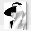 Vymalujsisam.sk Maľovanie podľa čísiel - Audrey Hepburn v klobúku Veľkosť: 30x40cm, Rám: Na plastovej doske