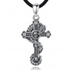 For Silver Gothic náhrdelník Kríž s drakom a lebkou - Striebro 925