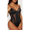 Čierne sieťované teddy body s nastaviteľnými ramienkami #Veľkosť S Farba Čierna