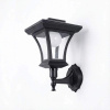 Solárna nástenná lampa lampáš 8 LED 50 lm IP44 – teplá biela, čierna, 21 cm ( 11404A-4 kusy)