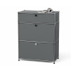 Tchibo - Komoda Kovová komoda »Cn3« so zásuvkou a výklopnými priečinkami - farba: sivá