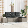 zahrada-XL Súprava záhradných pohoviek s vankúšom 4 pcs Svetlosivá 3355681