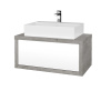 Dreja Umývadlová skriňa STORM SZZ 80 (umývadlo Kube) - D01 Betón / L01 Biela vysoký lesk