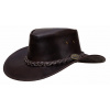 Scippis Austrálsky kožený klobúk Ironbark – hnedý s pleteným pásikom a šnúrkou Veľkosť: 57 cm (M)