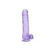 RealRock Crystal Clear 10″ dildo s prísavkou a semenníkmi 27,5 x 5,3 cm