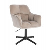 LuxuryForm DESIGN Kozmetické kreslo AMALFI VELUR na čiernom kríži - latte