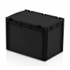 TBA Plastové obaly s.r.o. Plastová ESD Euro prepravka 600x400x420 mm, s vekom, plný úchyt