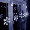 Springos LED záves Vločky a Hviezdy - 2,5x0,65m, 150LED, 8 funkcií, IP20, studená biela