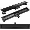 Rea Neox Black Matt, lineárny odtokový žľab 100cm, vzor 2v1, čierna matná, REA-G6605