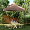 vidaXL Skladací pop-up párty stan hnedý 200x200x306 cm - Hnedá - 200375-134101