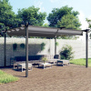 zahrada-XL Záhradný altánok so zaťahovacou strechou 4x3 m antracitový 318538