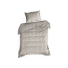 Teplé obliečky na posteľ s jemným vlasom - Flano s potlačou bielošedých listov, prikrývka 140 x 200 cm + 1 vankúša 70 x 90 cm, ZA-460149
