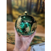 TETRAO Vianočná guľa zelená lesklá - jeleň, 12 cm