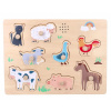 Adam Toys Drevené zábavné vkladacie puzzle so zvukom Farma 6955273501768