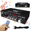 BLUETOOTH STEREO ZOSILŇOVAČ DIGITÁLNY, VYSOKÝ VÝKON S DIAĽKOVÝM OVLÁDANÍM, KARAOKE DOMÁCE KINO