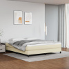 vidaXL Posteľný rám krémový 160x200 cm umelá koža - Krémová - 229903-235966
