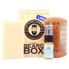 Súprava mydla, hrebeňa a tonika na fúzy v drevenom boxe DR K SOAP COMPANY Beard box Lime