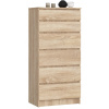 Ak furniture Komoda Kuba 60 cm - 6 zásuviek dub sonoma
