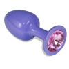 LOVETOY Metal Butt Plug Purple Rosebud with Pink Jewel