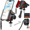 Robustný držiak na motocykel Nabíjačka 36W Rýchle nabíjanie QC 3.0 + USB-C