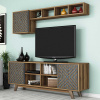 TV skrinka / Obývacia stena Inci - Walnut, Blue