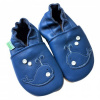 Hopi Hop Capáčky kožené Barefoot Velryba Bublík modré Vel. S