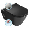 Sapho Avva WC Rimless s bidetovou sprchou a integrovanou batériou, čierna matná 100315-110