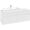 VILLEROY & BOCH Collaro závesná skrinka pod umývadlo na dosku (umývadlo vľavo), 4 zásuvky, 1400 x 500 x 548 mm, White Matt, C08900MS