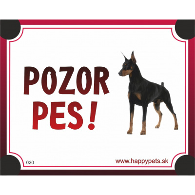 HP product for Happy Pets Tabulka POZOR PES - doberman