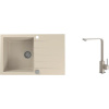 Granitový drez s batériou ALVEUS Cadit 20 Beige 55 790x500 mm + batéria Afra SETA20139