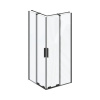 Sprchový kút s rohovým vstupom RAVAK Roll 90 cm, farba rámu čierna, dekor skla číre sklo X14V70300Z1