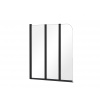 BESCO Vaňová zástena PRIME 3 Farba rámu - Čierna, Rozmer A - 120 cm, Smer zatvárania - Univerzálna Ľavé / Pravé, Výplň - Číre bezpečnostné sklo - 5 mm BCPRIM12BC
