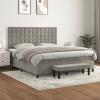 Box spring postel s matrací světle šedá 180x200 cm samet Šedá 3138097