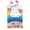 Carbotex bavlna obliečky s uškami UNICORN 140x200 70x80