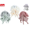 Mini Club zajačik zaspávačik plyšový s textúrou 26 cm - mix farieb (šedozelená, biela, ružová)