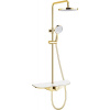Mexen Exxo, sprchová sada s ručnou a dažďovou hlavicou, zlatá-biela, 78113-25