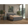 Elvisia Manželská posteľ ALPINA Boxspring | tmavá sivá 160 x 200 cm